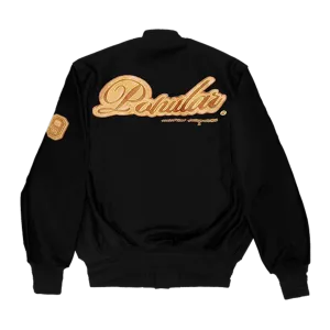 Black Pohular Varsity Jacket